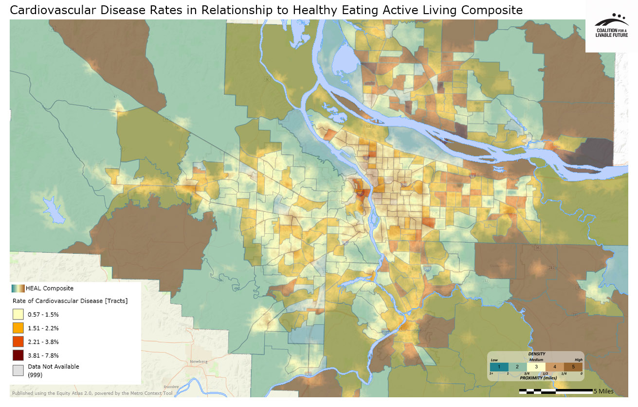 Cardiovascular Disease Rates in Relationship to Healthy Eating Active Living Composite