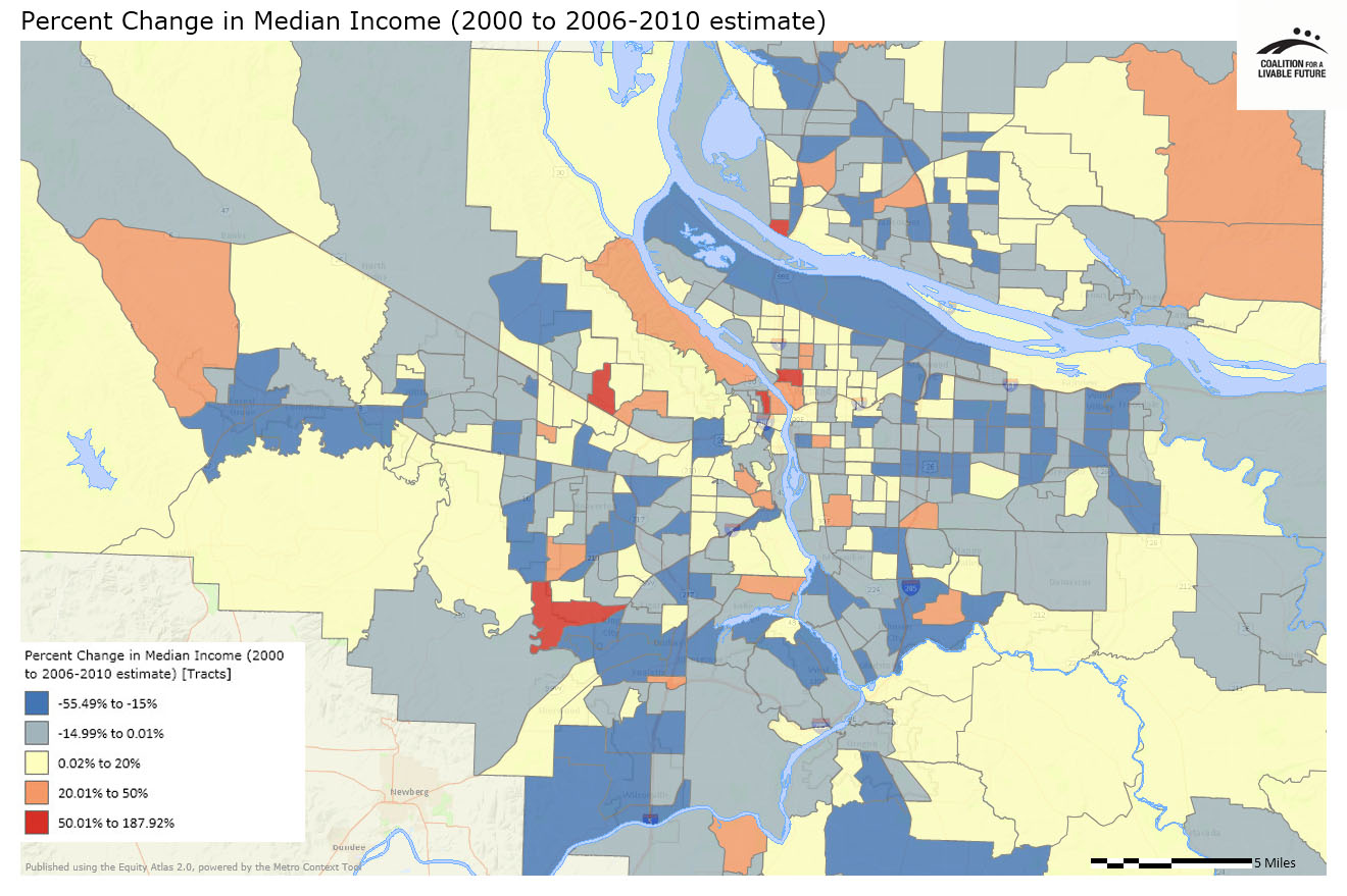 Percent Change in Median Income (2000 to 2006-2010 estimate)