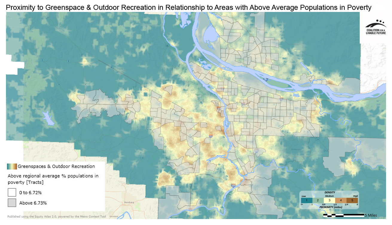 Proximity to Greenspace & Outdoor Recreation in Relationship to Areas with Above Regional Average Percent Populations in Poverty