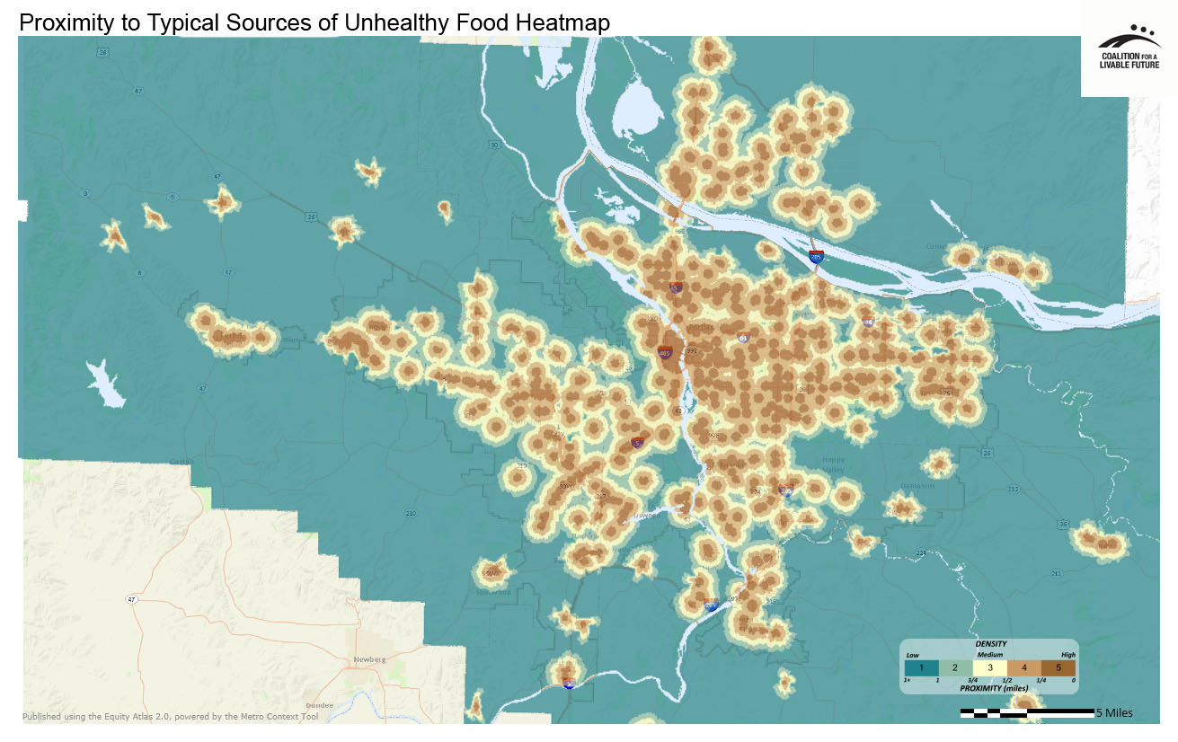 Proximity to Typical Sources of Unhealthy Food Heatmap