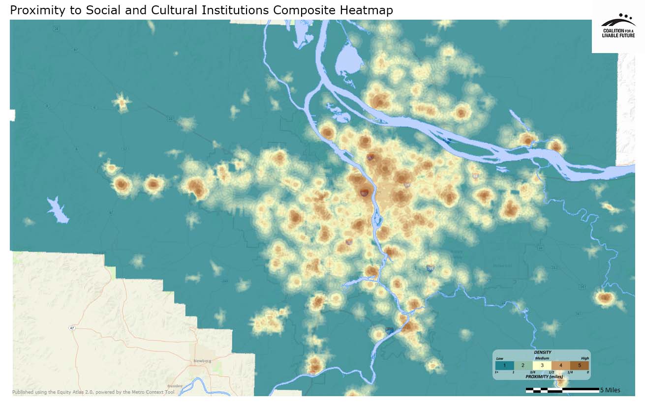 Proximity to Social & Cultural Institutions Composite Heatmap