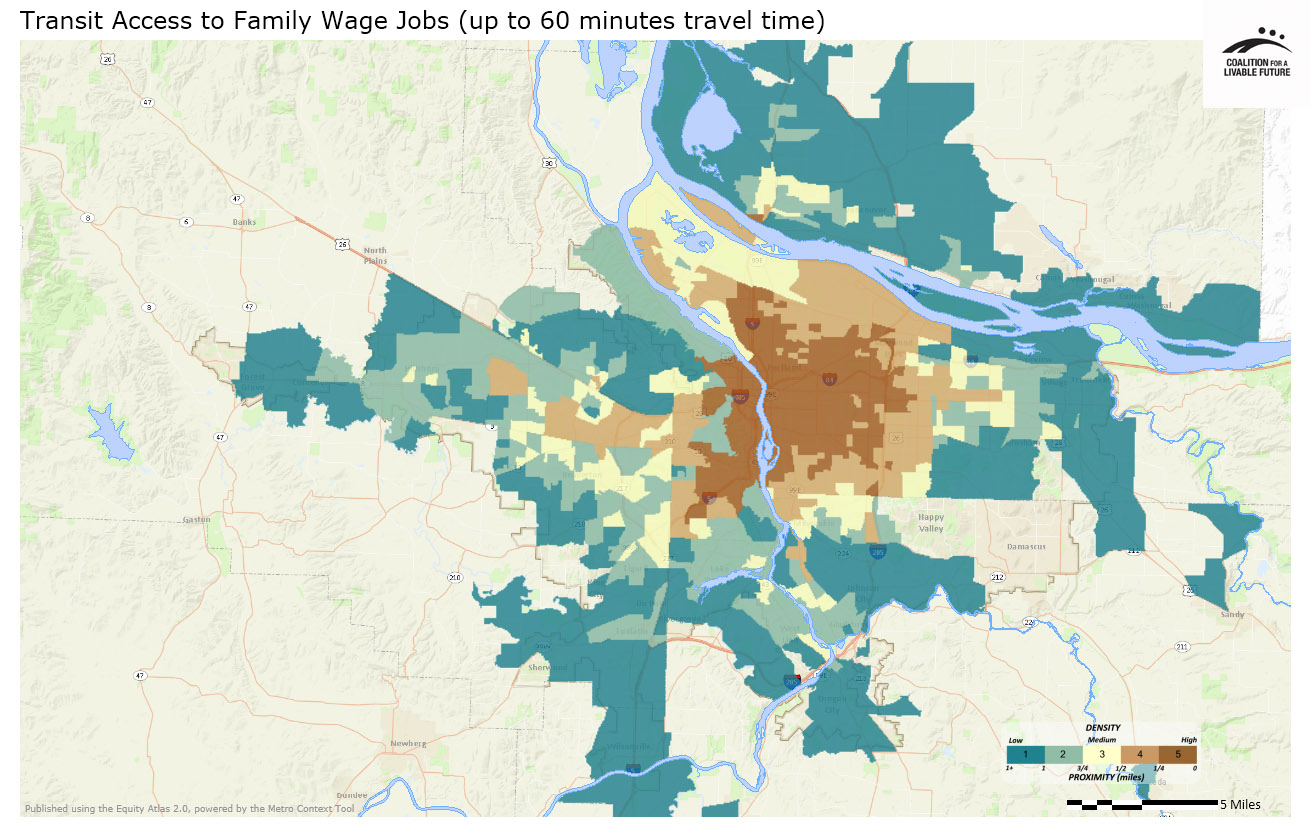 Transit Access to Family Wage Jobs (60 Minutes Travel Time)