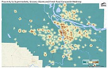 Proximity to Supermarkets, Grocery Stores and Fresh Food Composite Heatmap