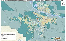 Density of Single Story Housing and Elevator Buildings in Relationship to Areas with Above Regional Average Percent Seniors (Ages 65+)