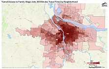 Transit Access to Family Wage Jobs (60 Minutes Travel Time) by Neighborhood