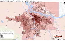 Walkability in Relationship to Percent Minority Students by School